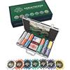 Bullets Playing Cards Valigetta Set Poker Professionale 300 Fiche Plastica Doppio Mazzo Carte