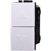 ETTROIT LB1204 Interruttore Doppio Interbloccato Saliscendi 10A Bianco Compatibile Con Bticino Living Light