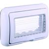 ETTROIT Placca con coperchio 4P IP55 custodia idrobox compatibile Bticino Living colore BIANCO - LB2704