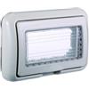 ETTROIT Placca con coperchio 4P IP55 custodia idrobox compatibile Bticino Living colore grigio - LG2704