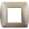 ETTROIT Placca Plastica 2 posti 2P Colore Oro Satinato Compatibile Con Bticino Living Light - LN85211