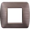 ETTROIT Placca Plastica 2 POSTI Colore Bronzo Satinato Serie SpaceCompatibile Con Bticino Living Light LN85210