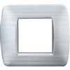 ETTROIT Placca Plastica Serie Space 2P Colore Silver Satinato Compatibile Con Bticino Living Light LN85215