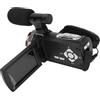 Akozon Videocamera 6K Videocamera HD Schermo con Rotazione a Doppia Lente Registratore Digitale Grandangolare Microfono Wireless Viaggio Remoto