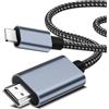 Suoxiom L1ghtning - Cavo adattatore HDMI per telefono a TV, 2 m, 1080P L1ghtning a Digital AV Adapter Sync Screen Connector per iPhone 14 13 12 11 Pro Max XS XR X a TV proiettore monitor