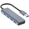 Ouitble USB HUB 3.0 4 Porta USB Multiport Expander Splitter per Flash Drive Computer Portatile Desktop Tastiera della Stampante HDD