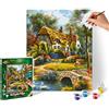 Schipper 609240831 - Dipingere con i Numeri, Old English Cottage, Pittura per Adulti, con pennelli e Colori acrilici, 24 x 30 cm