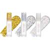 AOOWU Gel Glitter per Viso e Corpo, 3PC Body Glitter Gel, Trucco per Carnevale, Chunky Glitter Decorazione per Musica, Festival, in Maschera(SET B)
