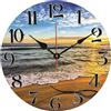 TAHEAT Spiaggia Onde Orologio da parete, Silenzioso Orologi, Facile da leggere Decorativo Orologio da parete per Camera da letto/Cucina/Soggiorno/Bagno, 34 cm