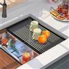 Ollanoos 18 scolapiatti in acciaio inox, 50 x 35 cm, pieghevole, da cucina, multifunzione, adatto per stoviglie, frutta e verdura