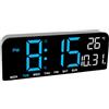 Generic Sveglia Digitale Interruttore ABS 12 Orologio da Tavolo a LED 24 Ore su 24. Visualizzazione della Data di Memoria per Interruzione di Corrente per la Casa (Blue)