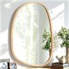 Lzuso Specchio a Parete Asimmetrico con Cornice in Legno Irregulare Specchio a Forma Moderna e Unica Specchio da Appendere Decorativo per Toeletta Soggiorno Bagno Camera da Letto Ingresso Corridoio