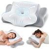 KOOTETA Cuscino Cervicale Memory Foam, Cuscino Ortopedico per Dormire con Supporto per Collo e Spalle, Doppia Altezza 10/13 cm, Federa Traspirante Sfoderabile Lavabile, 64x39 cm, Grigio Chiaro