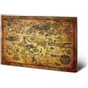 PYRAMID INTERNATIONAL LEGEND OF ZELDA HYRULE MAP WOOD PRINT STAMPA SU LEGNO