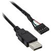 AQUACOMPUTER Cavo Usb Aquacomputer spina A a connettore femmina 5 pin 200cm Nero [53210]