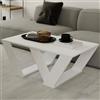 Dmora - Tavolino da Salotto Jed, Tavolo Basso da caffè, Portariviste per Divano, Ripiano da Soggiorno, 110x60h40 cm, Bianco