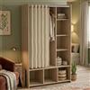 Dmora Guardaroba Grande Roselle, Mobile Camera da Letto, Cabina Armadio portabiti, Armadio Appendiabiti, 105x48 h180 cm, Rovere e Beige