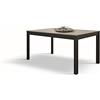 KONTE.DESIGN Tavolo TROPEA in legno, finitura grigio cemento e metallo verniciato antracite, allungabile 140x80 cm - 190x80 cm