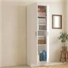Dmora - Armadio multiuso 2 ante Salem, Mobile ausiliario, Porta scarpe con 3 ripiani, Scarpiera alta moderna, 59x37h180 cm, Bianco