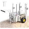 VEVOR Carrello da Pesca da Spiaggia, Capacità di Carico 90 kg, Carrello da Pesca Smontabile, Telaio in Acciaio al Carbonio, Ruote da 28 cm, 7 Portacanne, Facile da Pulire, per Attività Outdoor, Picnic