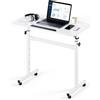 VEVOR Scrivania Regolabile in Altezza, Postazione Sit-Stand Mobile con Piano Inclinabile a 360°, 810 x 410 mm, Ruote Girevoli e Bloccabili, Gancio Laterale, Capacità 25 kg, Ideale per Casa e Ufficio