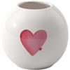 Villeroy & Boch Like. by with Love Vaso, ca. 9,5 x 9,5 x 8,5 cm, Bianco con Decorazione acquerellata Rossa, Lavabile in lavastoviglie, Motivo Cuore, Vaso Decorativo Piccolo, Porcellana Premium