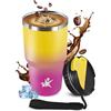 JAPORIA Termo 600ml, Termo in Acciaio Inossidabile con Doppia Pared Aislante, Riutilizzabile, Privo di BPA, Tazza Termica Portatile a Doppia Pared con Coperchio, per Ciclismo, Ufficio, Caffè