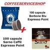 BORBONE 200 CAPSULE ESPRESSO POINT MISTE : 100 BORBONE BLU + 100 SARNO CAFFE'