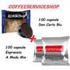 caffe' borbone 200 capsule miste : 100 don carlo blu + 100 espressia a modo mio