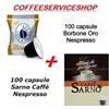 MISTE 200 CAPSULE MISTE NESPRESSO : 100 RESPRESSO BORBONE ORO + 100 SARNO CAFFE'