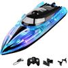 Générique Barca Telecomandata Per Con Design Elettrico Impermeabile, 22x6,7x7,7 Cm, Veicolo Da Corsa Del Lago, Barca Giocattolo Per Stagno Piscina, Controller Di Joystick Robusto, Per Ragazzi, Ragazze