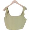 MISSGUIDED Top Donna UK10 Verde Oliva Corto Senza Maniche Dettaglio In Metallo I