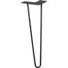 WAGNER Gamba per mobili/Gamba per tavolo/Piede per mobili - HAIRPIN LEG - stile retrò - acciaio rivestito nero, 12 x 12 x 40 cm, gamba inclinata, con piastra a vite integrata - 12824001