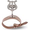 GEWA Porta spartiti da marcia Flauto - Nichelato - Piccola Lira - 1 Pulsante - Ampio bracciale in pelle
