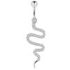 BSLVWG Barre per ombelico in acciaio chirurgico 316L con zirconia cubica a forma di serpente e pendente, gioielli per piercing per il corpo, barre per donne e ragazze