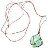 MUCKLILY Collana con Pendente Cristallo Naturale di Fluorite Verde Pietra Grezza Avvolta Mano Gioiello Rilassante per Armonia e Energia Positiva