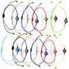 Healvian 12 pezzi Bracciale Malocchio Regolabile Braccialetti Occhio Turco Colorati Cordino Unisex per Ragazze e Accessorio Minimalista e Confortevole