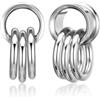 JOVIVI Dilatatori per orecchio con anello in acciaio inox, dilatatori a doppia svasatura, dilatatori per lobi, gioielli da 8 mm, 10 mm, 12 mm, 14 mm, argento, oro, nero, Gauges=00G (10mm), Acciaio