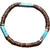 GAUEIOUR Bracciale da uomo in legno turchese con perline di pietra naturale retrò nepalese surf spiaggia vacanze, 0, Pelle, Nessuna pietra preziosa