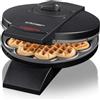 Cloer 1620 Piastra per Waffle a Cuore, 930 W, dimensione di cialda 15,5 cm, grado di doratura selezionabile, spia di controllo, corpo in metallo verniciato nero