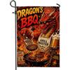 Generic Bandiera da giardino con drago, fantasia fantasiosa, per barbecue, estate, in iuta rossa, double face, bandiere decorative per esterni, patio, prato, portico anteriore, balcone, 30,5 x 45,7 cm
