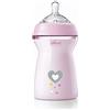 Chicco Natural Feeling Biberon Anticolica 6 Mesi + da 330 ml, Biberon con Tettarella in Silicone Morbida e Flessibile, Adatto per Allattamento Misto, Flusso veloce, Colore Rosa
