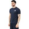 Blauer T-Shirt a Manica Corta Blu da Uomo con Scudo 3D gommato XXL