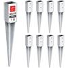 Lun Fix Supporto per Pali in Legno 45x45 mm, 550mm, Spessore 1,5mm, Zincato, 8 Pz | A Caldo, Fissaggio Pali Recinzione, Staffe Giardino, Battipalo, Recinzione In Legno, Fissaggio Pali