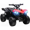 DecHome Quad Elettrico per Bambini 3-8 Anni ATV Batteria 6V Fari e Musica Rosso DecHome