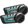 FreedConn KY V2 Casco Moto Bluetooth 6.0 Auricolare, Dual-Channel Mix, Condivisione Musica, 500m 2-Way Moto Interfono, Riduzione del Rumore Intelligente, Doppia Connessione Telefono, Assistente Vocale