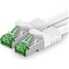 1aTTack.de Cat.7 Cavo di Rete 15m - Bianco - 1 Pezzo - Ethernet LAN Cat.7 SFTP Spina RJ45 Cat6a 10 Gbit/s Compatibile con Cat5 Cat6 Cat6a Cat8 per Switch Router Modem Patchpanel
