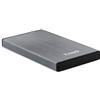 TOOQ TQE-2527G - 2.5 HDD Enclosure, (SATA I/II/III fino a 9.5 mm di altezza, USB 3.0), alluminio, indicatore LED, grigio, 50 gr.