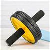 FFitness Two-Wheeled Power Wheel with Mat, Ruote con Manici per Addominali Unisex Adulto, Giallo, taglia unica