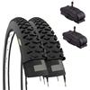 ECOVELO 2 COPERTONI 24 X 1.95 (53-507) + CAMERE CON V.A. (SCHRADER) | PNEUMATICI TASSELLATI NERI MTB BICICLETTA MOUNTAIN BIKE